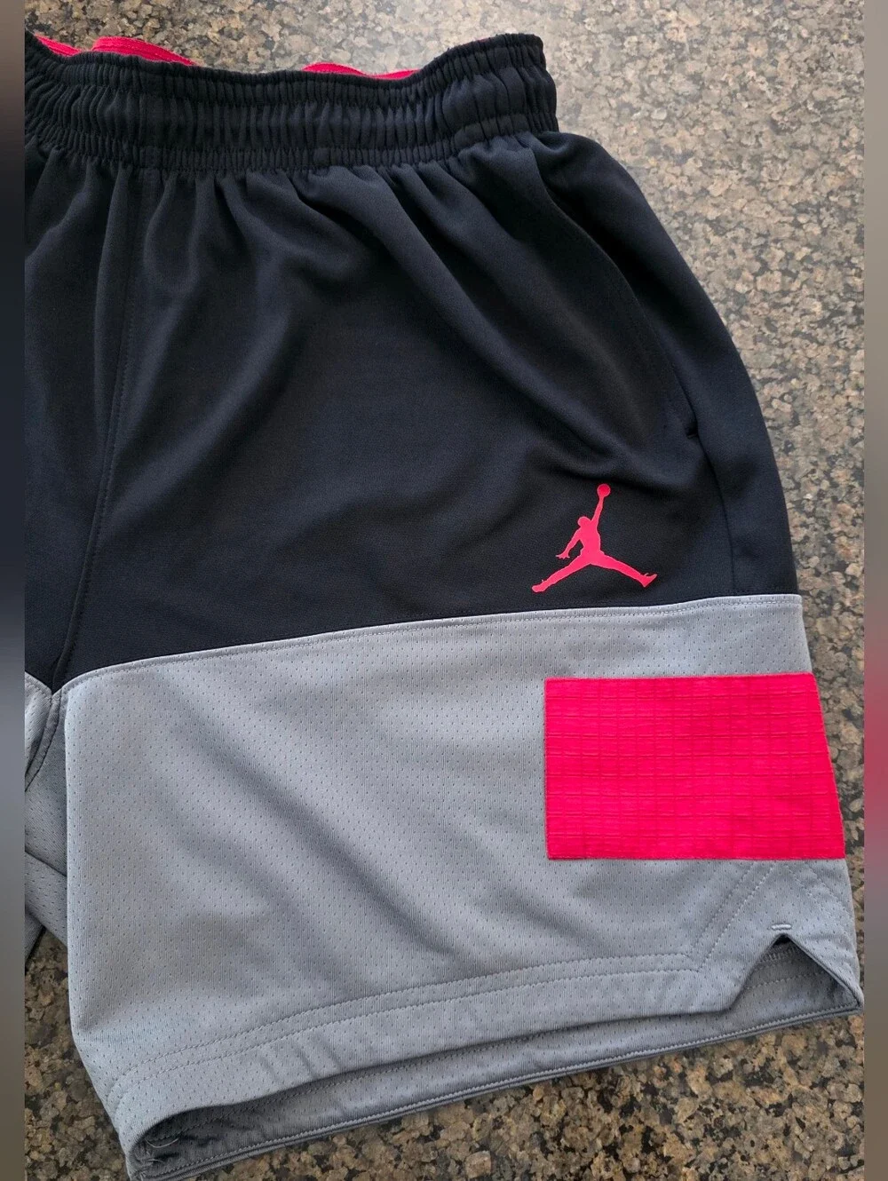 Nike Jordan Dri Fit Air Statement Shorts Men Black/Gray/Red CZ4766-010 Sz Large